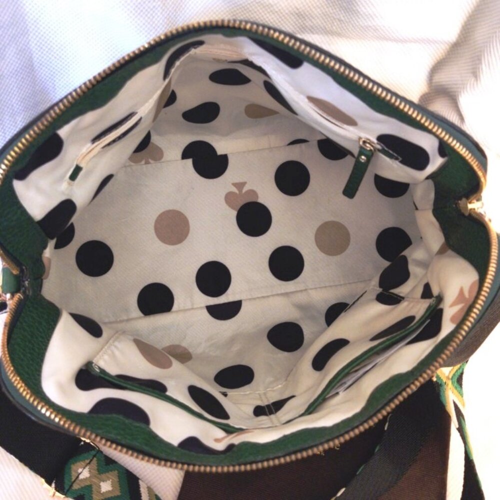 Kate Spade Lg Maise Bowler Satchel in Bottle/Black EUC + NEW Coin Purse/Straps - Picture 13 of 15